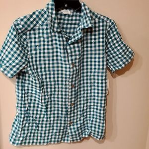 Boys nwt kelly green button down plaid shirt